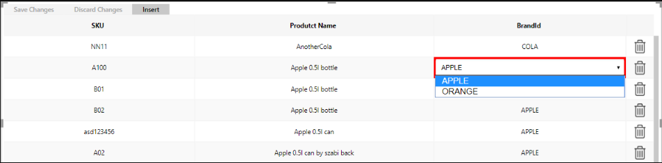 PowerON - Filtered dropdown in Table Editor
