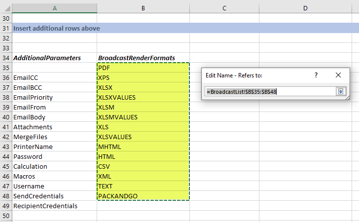 BizNet - Render Format or Additional Parameters drop down list has no ...