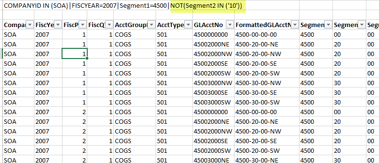 BizNet - What is the syntax to exclude an account or segment?