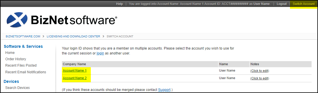 BizNet - How to use the BizNet Licensing Portal
