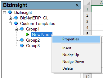 BizNet - How to add Templates to the BizInsight V5 Navigation Pane