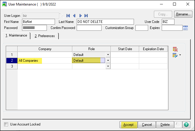 BizNet - BizInsight for Sage 100 ProvideX functions return no data