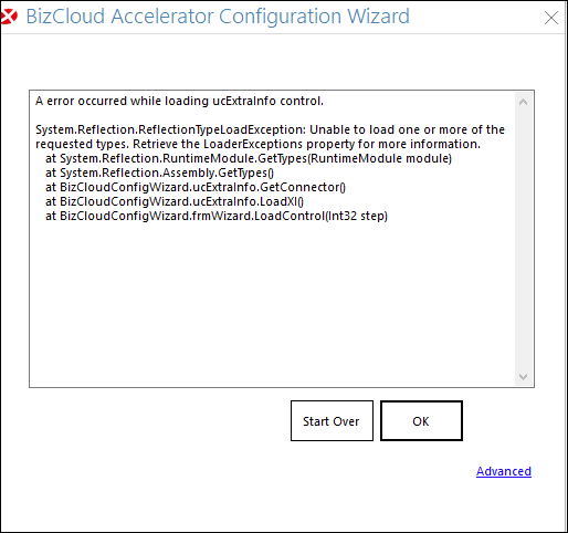 BizNet - An error occurred while loading ucExtraInfo control