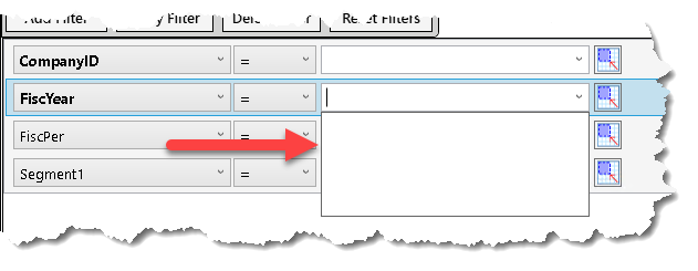 BizNet - All drop-down filter values are missing from the BizInsight ...
