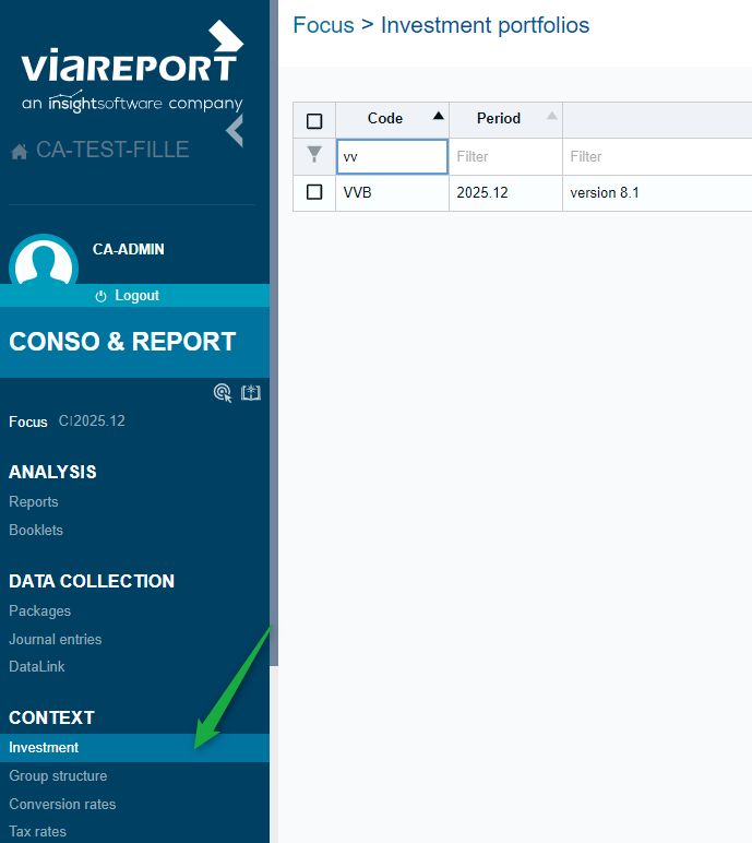 Viareport – Conso&Report : Creation of a scope of reporting groupe ...